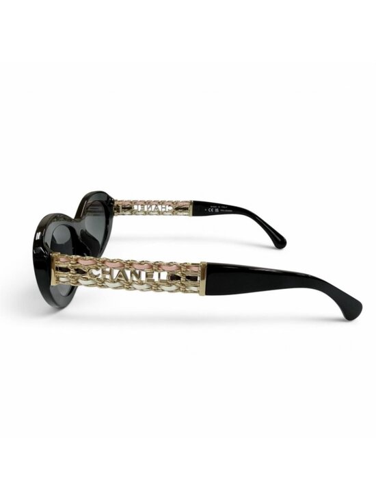 Chanel Cat Eye Side Logo Sunglasses Black Gold Demo Lens Eyewear main image 11